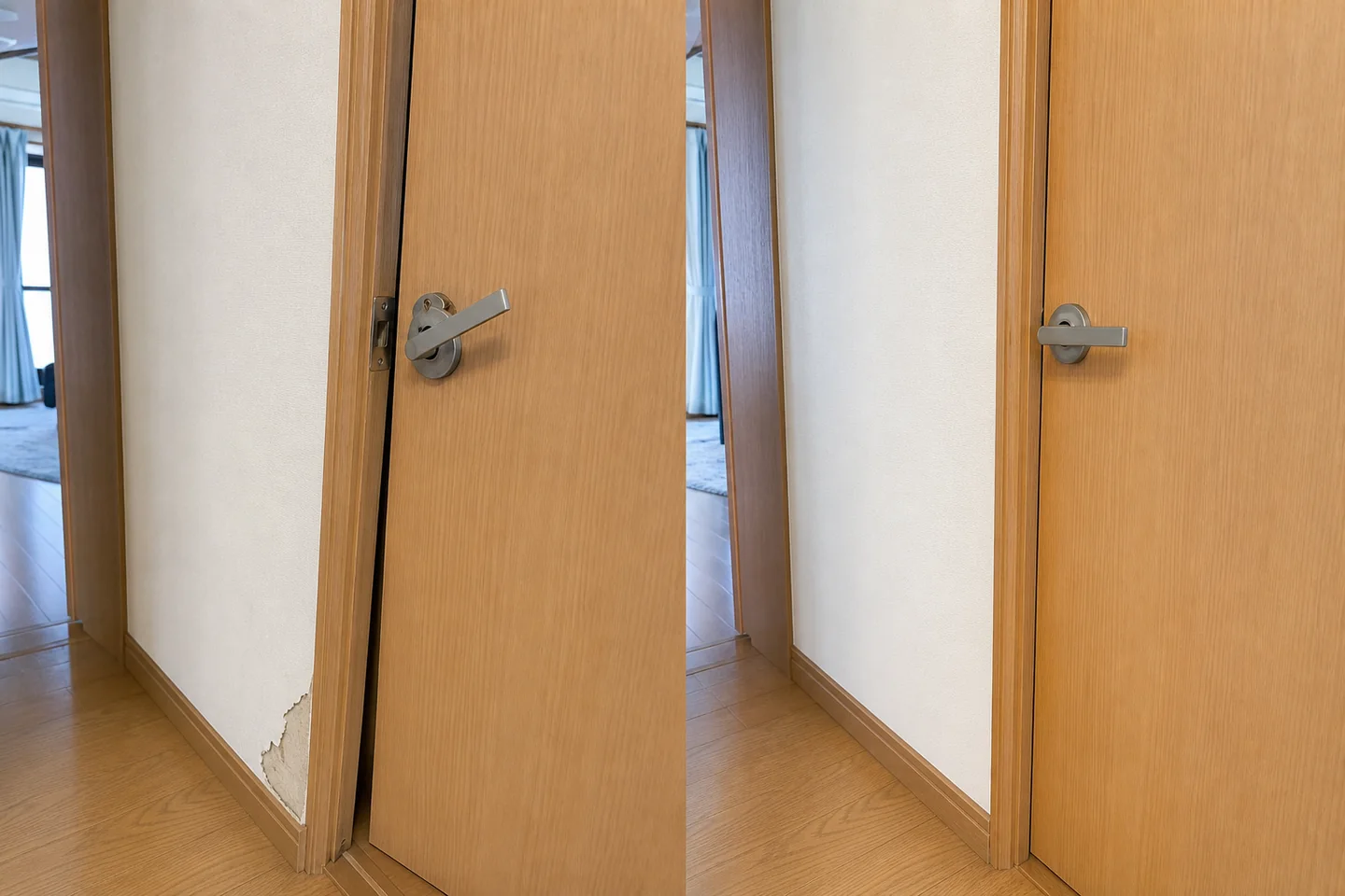 住まいの小修繕の困りごとと解決後を左右で比較した画像